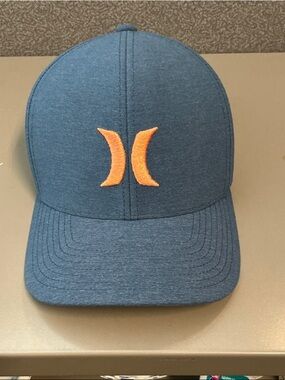 Hurley Heather Blue Cap with Orange Embroidered Logo